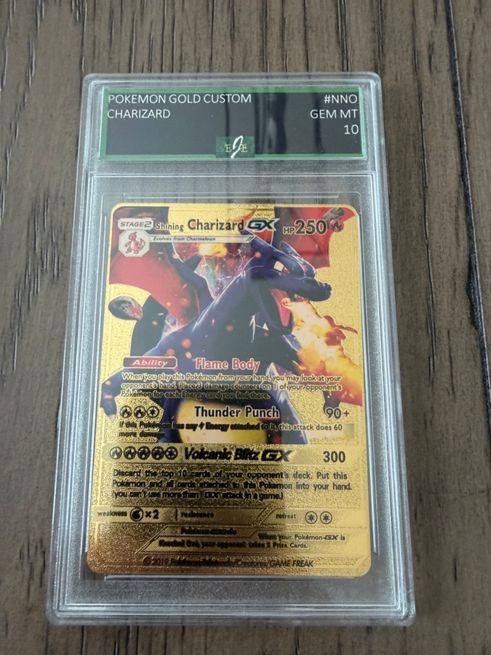 Three Charizard Gold Custom Pokémon Cards